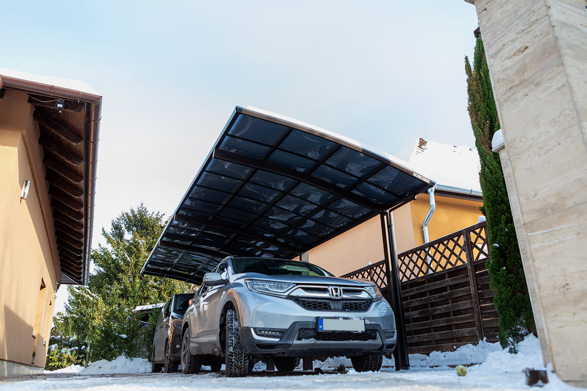 Ximax alumínium kocsibeálló ötletek polikarbonát tetővel télre