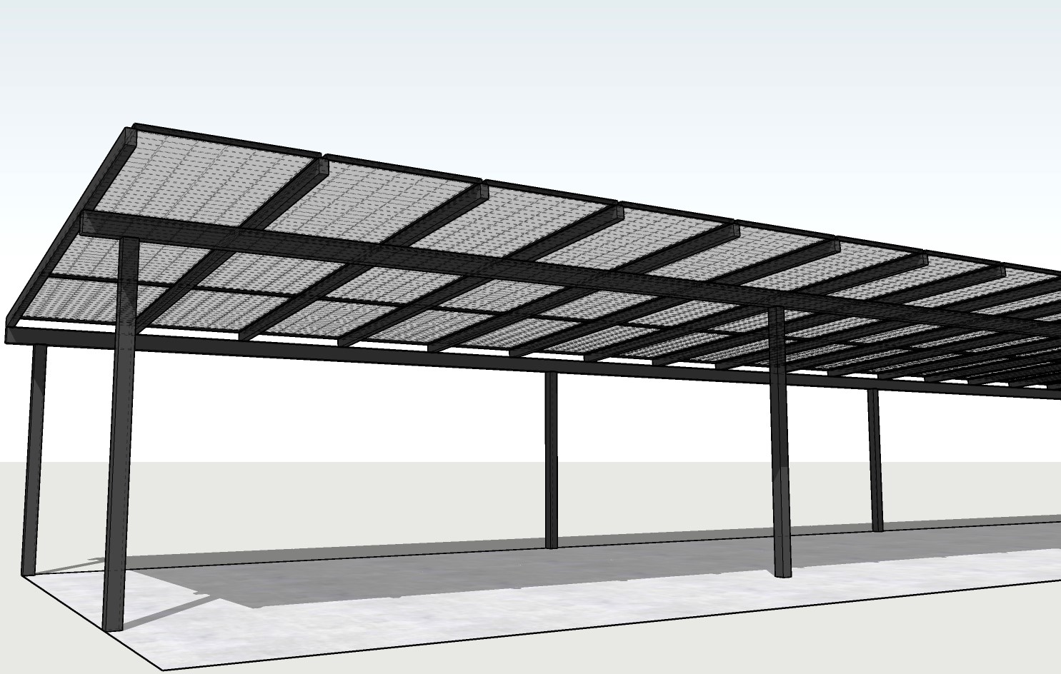 Napelemes parkoló fedés - napelemekkel
