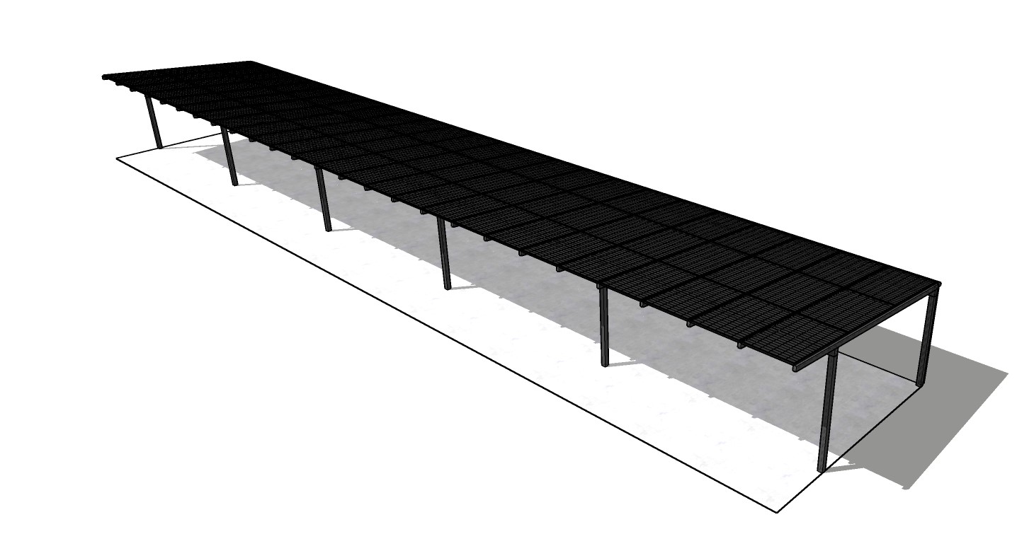 Napelemes parkoló fedés - szerkezeti terv