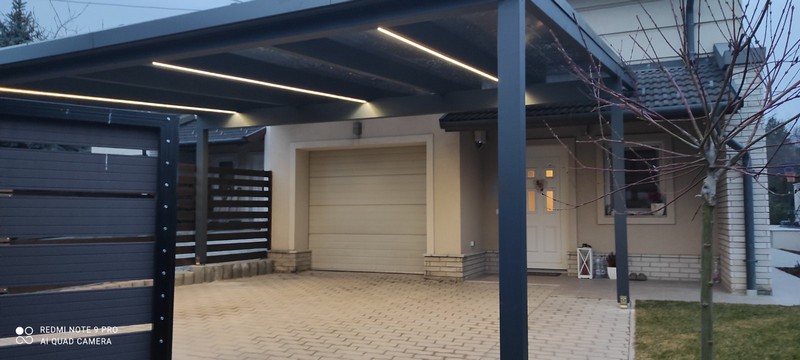 ragasztott fa, polikarbonat fedesu kocsibeallo, LED vilagitassal_Deluxe_Building