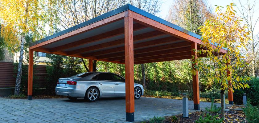 Deluxe Quick kocsibeálló fából, prémium minőségű autóbeálló elérhető áron