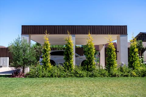 Deluxe building dupla kocsibeallo egyedi fa szerkezet vakolt rejtett csatorna vizelvezetes led vilagitas 03